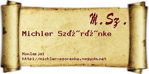 Michler Szörénke névjegykártya
